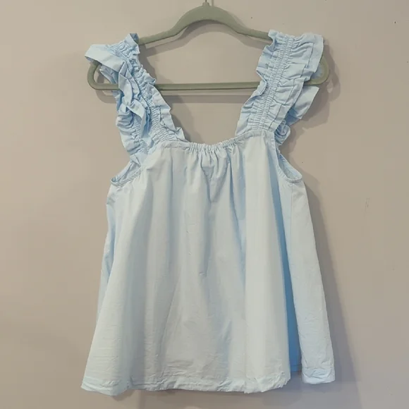 Nicolette Sleep Top Cotton Baby Blue size Medium - Picture 6 of 8